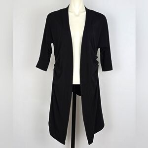 Lululemon Women's Namaste Wrap Open Front Waterfall Cardigan Black Stretch Sz 8